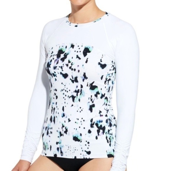 Calia Carrie Underwood White Long Sleeve Rash Guard Swimsuit top Size M - Picture 1 of 11